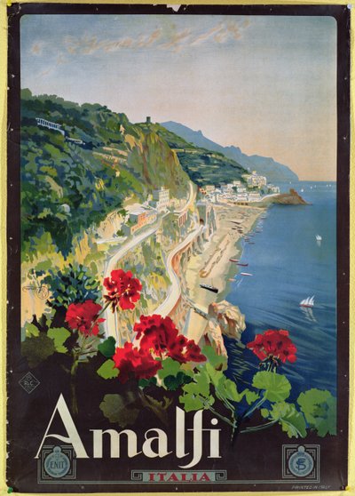 Poster pubblicitario della Costiera Amalfitana da Mario Borgoni